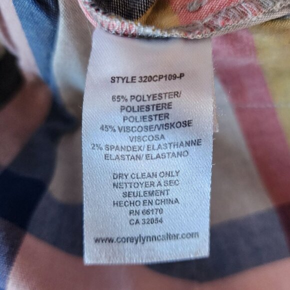 Corey Lynn Calter Sheila Carrot Pleated Plaid Pant Multicolor Crop Pants XS - Picture 7 of 8